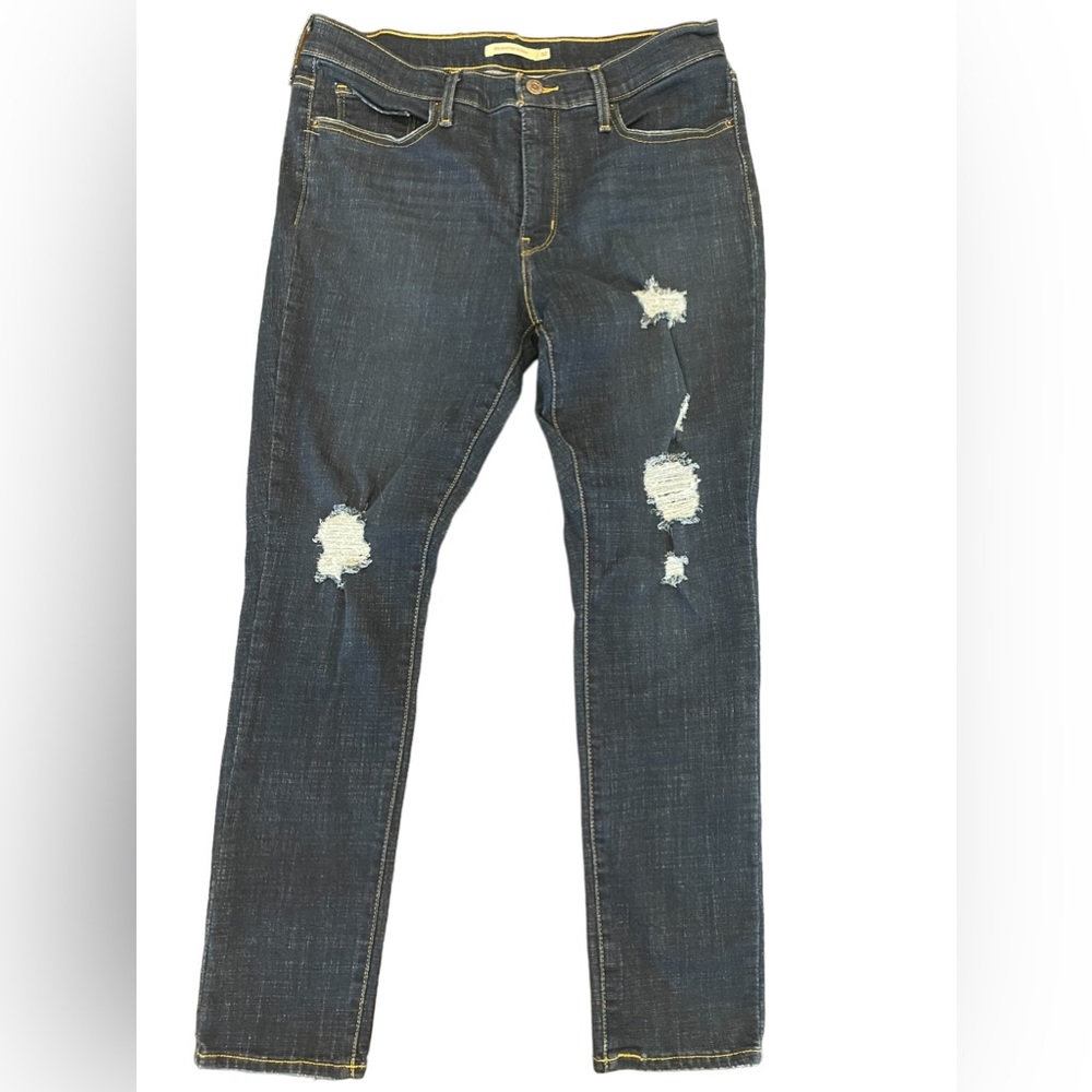 LEVI’S 311 SHAPING SKINNY JEANS - DISTRESSED DARK WASH - SZ 32 - NWOT